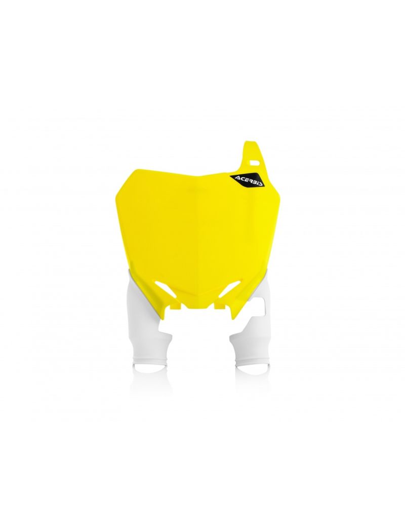 ACERBIS FRONT NUMBER PLATE RAPTOR SUZUKI RMZ450 08/17 + RMZ250 10/18 - YELLOW/WHITE