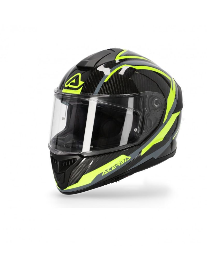 ACERBIS ROAD HELMET TARMAK CARBON WITH PINLOCK MAXI 70 - GREY/YELLOW - S