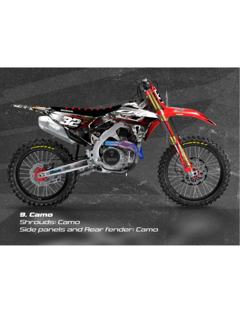 ACERBIS FULL PLASTIC KIT HONDA CRF450 21/24 + CRF250 22/24 - RED/MARBLE