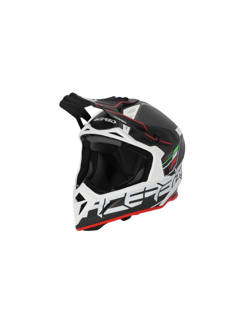 ACERBIS MX HELMET STEEL CARBON H-22-06 - BLACK/RED - S 