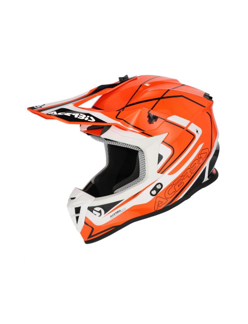 ACERBIS MX HELMET LINEAR 22-06 GRAPHICS - WHITE/ORANGE