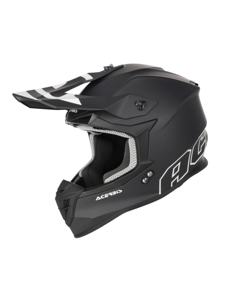 ACERBIS MX HELMET LINEAR SOLID COLOR 22-06 - BLACK/WHITE