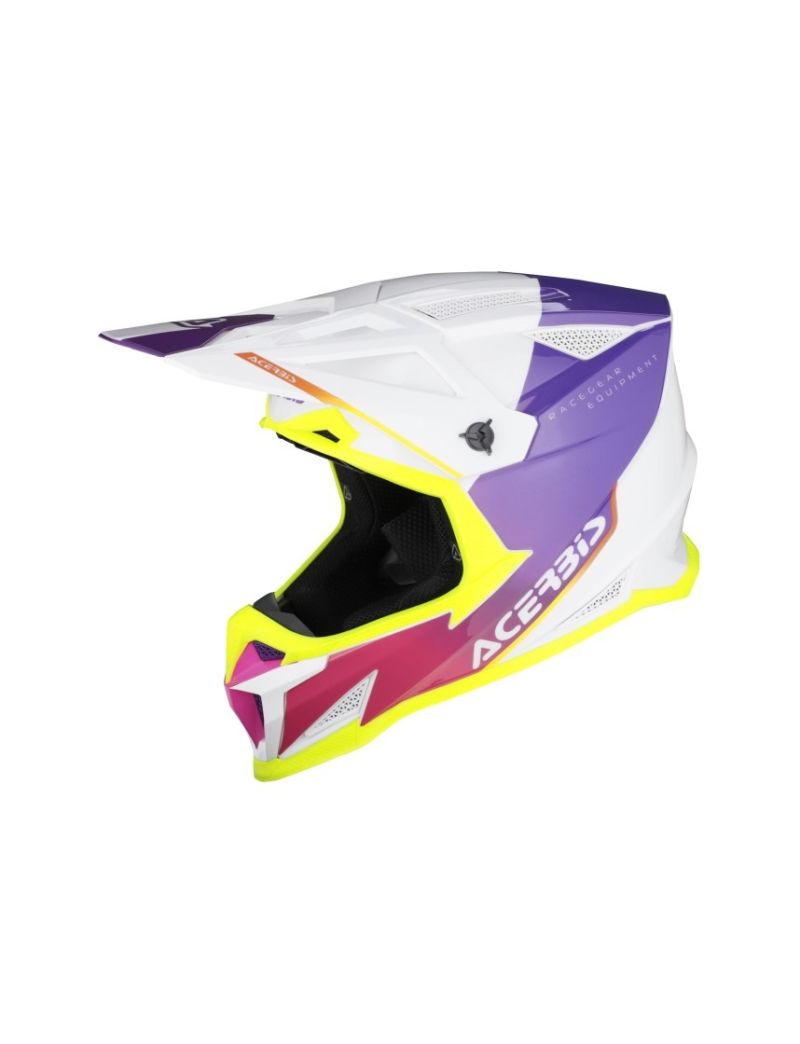 ACERBIS MX HELMET T711 FIBER 22-06 - WHITE/PURPLE