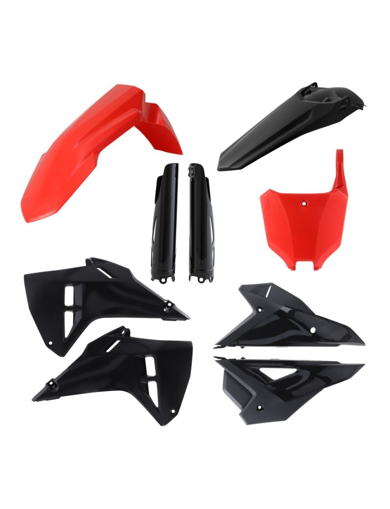 ACERBIS FULL PLASTIC KIT HONDA CRF 450R + CRF 250R 25/26 - RED/BLACK