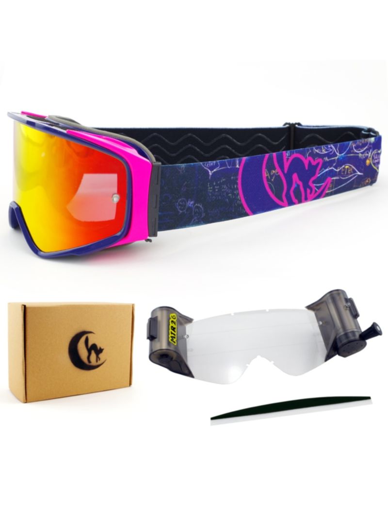 MTR-2 MITTY "GRAFFITY" LOVE BLUE/PINK NEON "SPECIAL EDITION" LENS RED-FIRE + ROLL-OFF SYSTEM 47mm