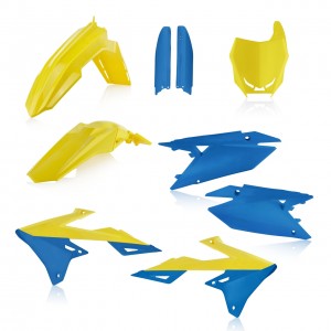FULL KIT PLASTICS SUZUKI RMZ RMZ450 18/24 + RMZ250 19/24 - YELLOW/BLUE