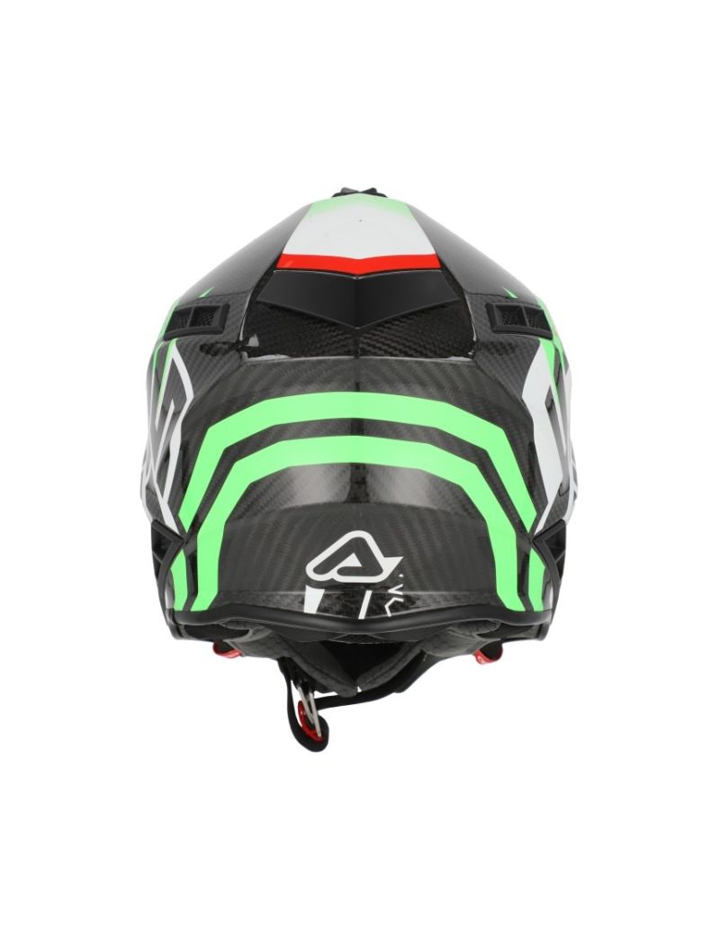 ACERBIS MX HELMET STEEL CARBON 22-06 - GREEN/RED