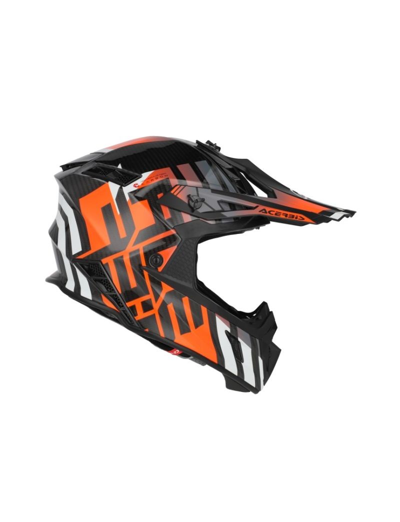 ACERBIS MX HELMET STEEL CARBON 22-06 - BLACK/ORANGE FLUO