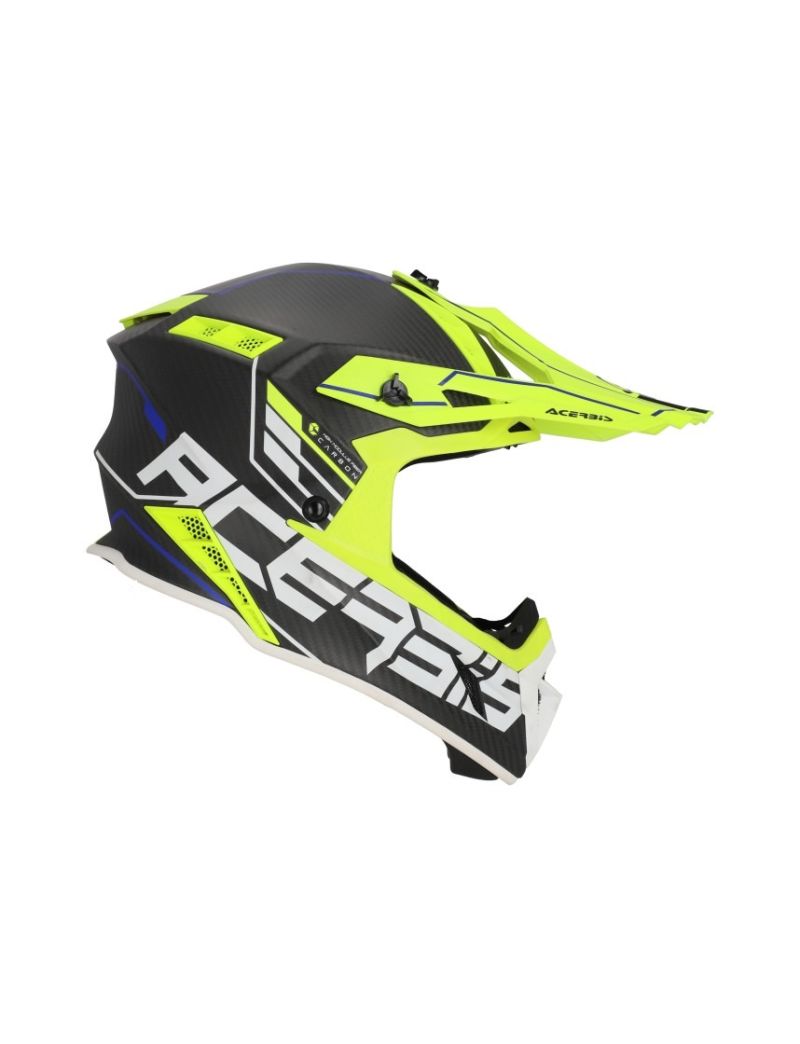 ACERBIS MX HELMET STEEL CARBON H-22-06 - FLUO YELLOW/BLACK
