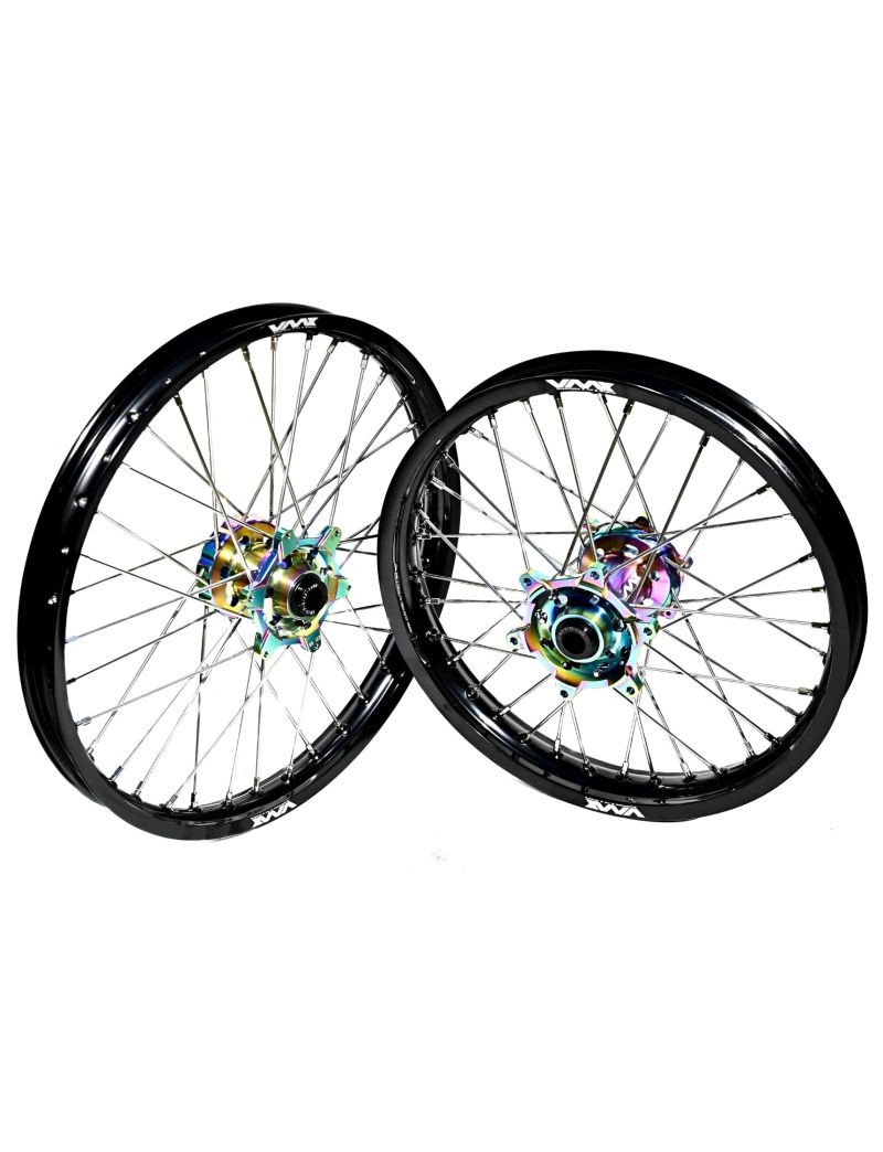COMPLETE WHEELSET KTM-HUSQVARNA-GASGAS-STARK VARG 21'-19' - RAINBOW/BLACK